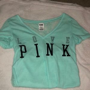 pink tee shirt w lace back!!
